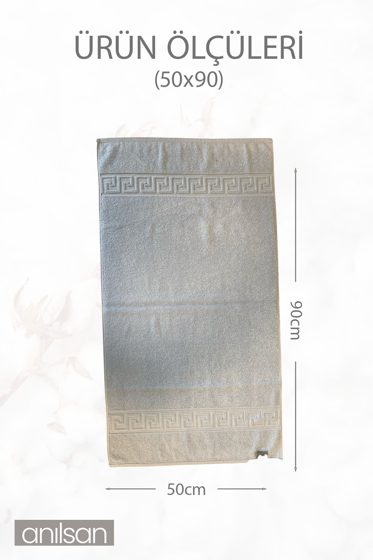 10'lu Mavi Greek Beyaz Banyo Havlusu - 70x140 Cm, 490 Gr, %100pamuk, Spa Ve Otel Havlusu