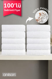 100'lü Beyaz Banyo Havlusu - 70x140cm, 490gr, %100pamuk, Spa Ve Otel Havlusu