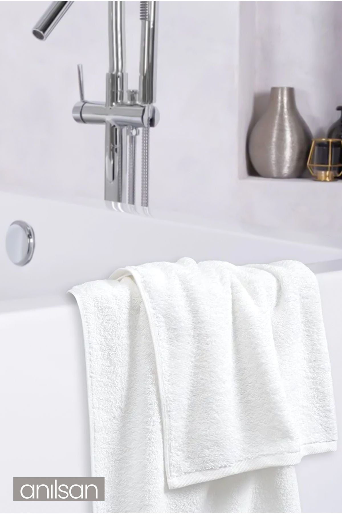 100'lü Beyaz Banyo Havlusu - 70x140cm, 490gr, %100pamuk, Spa Ve Otel Havlusu