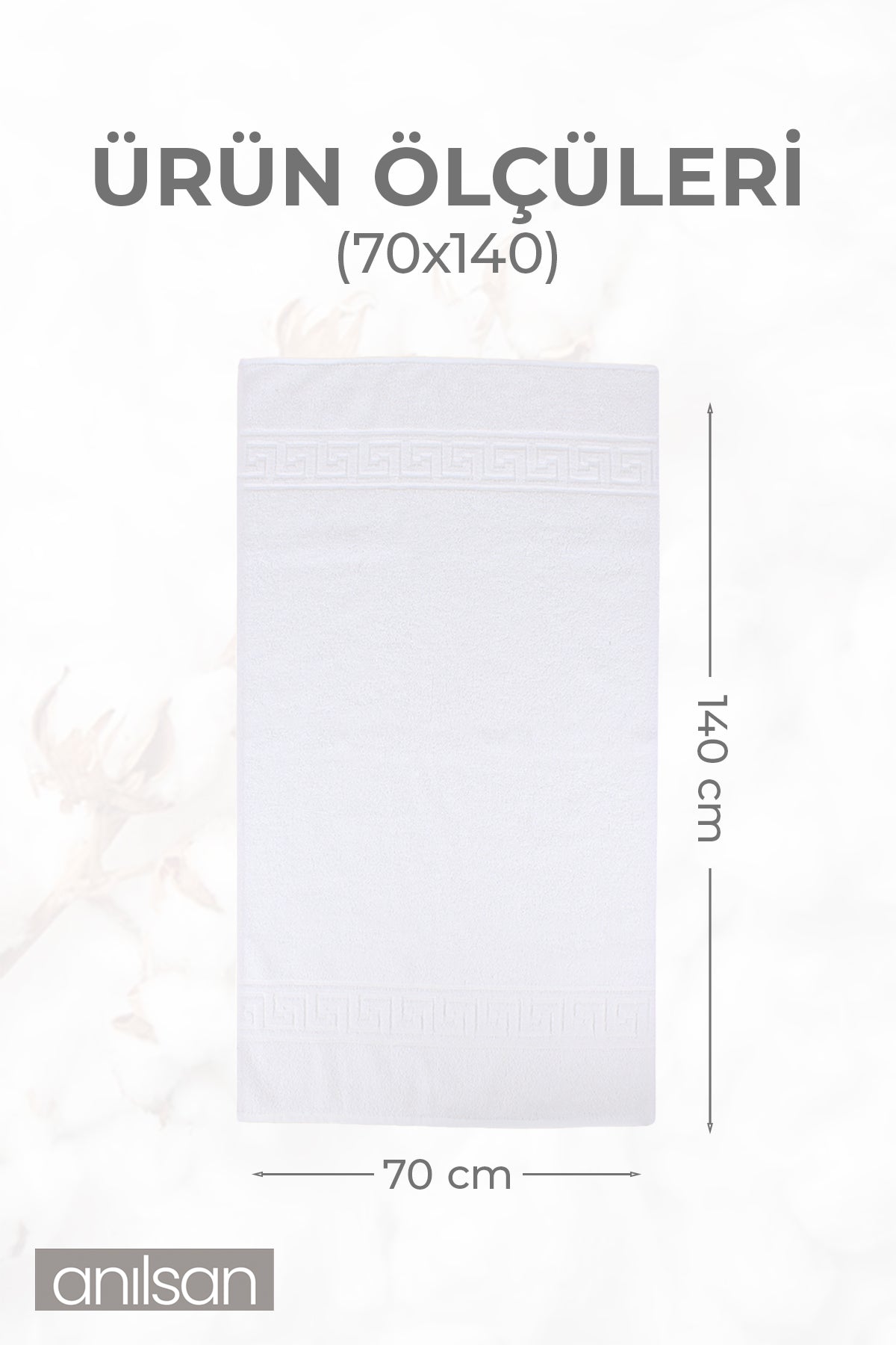 100'lü Greek Beyaz Banyo Havlusu - 70x140 Cm, 490 Gr, %100pamuk, Spa Ve Otel Havlusu (10 Adet)