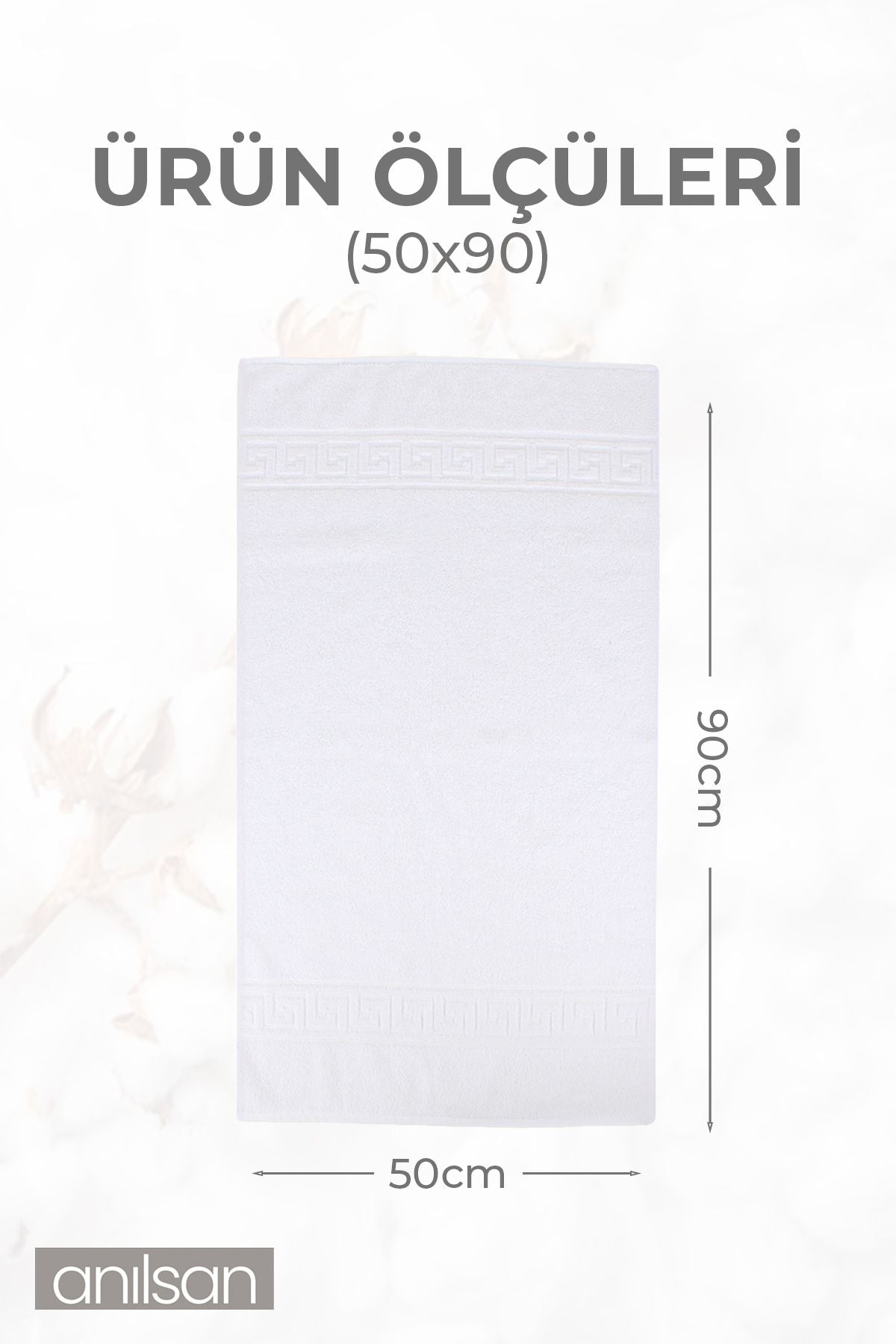 100'lü Greek El Havlusu - 50x90 Cm, 225gr, %100 Pamuk, Spa Ve Otel Havlusu