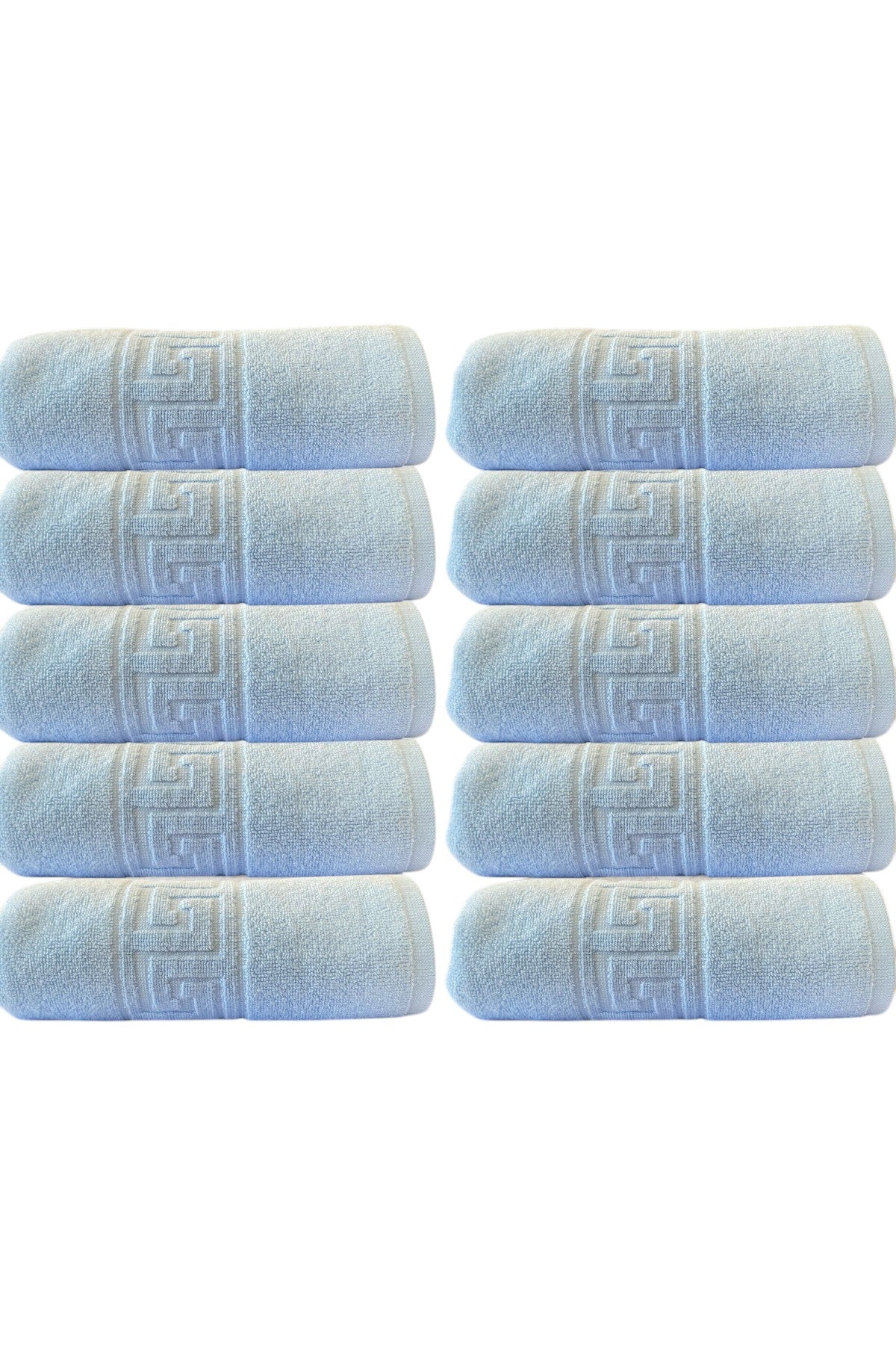 100'lü Greek Mavi Banyo Havlusu - 70x140 Cm, 490 Gr, %100pamuk, Spa Ve Otel Havlusu (10 Adet)