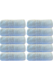 100'lü Greek Mavi Banyo Havlusu - 70x140 Cm, 490 Gr, %100pamuk, Spa Ve Otel Havlusu (10 Adet)