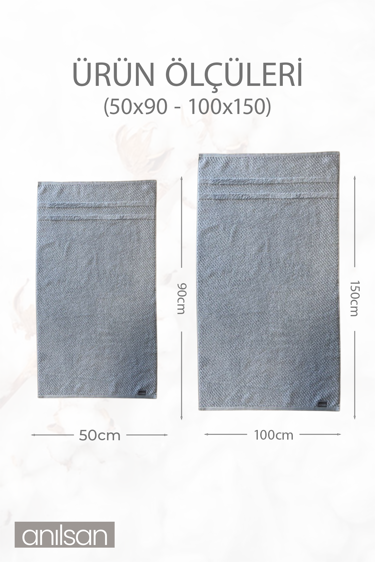 2'li Jakarlı Havlu Seti %100 Pamuk - 1 Adet El Havlusu 50x90 ve 1 Adet Banyo Havlusu 100x150