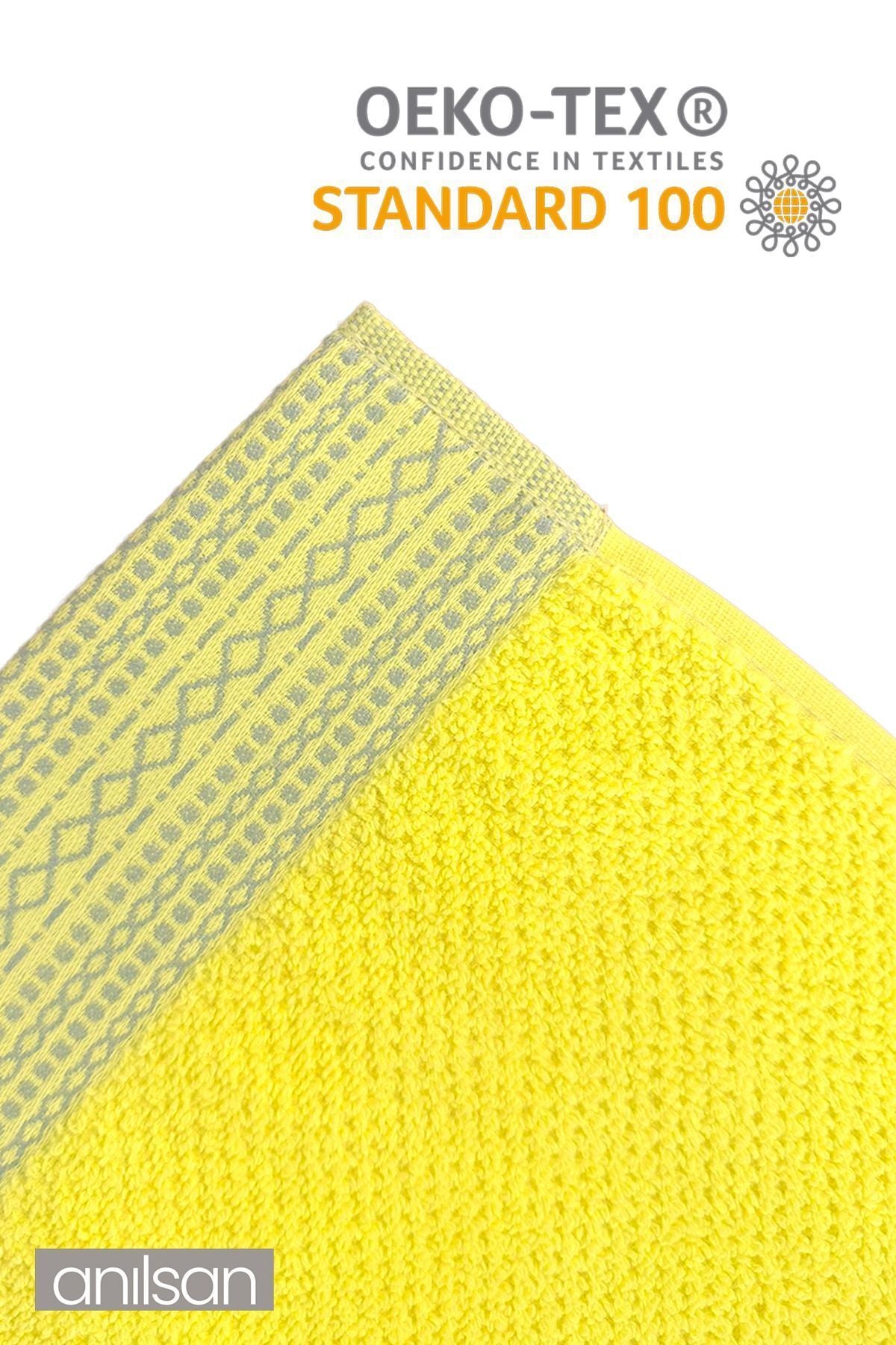 %100 Pamuk 2'li Sarı Havlu Seti - 1 Adet El Havlusu Ve 1 Adet Banyo Havlusu