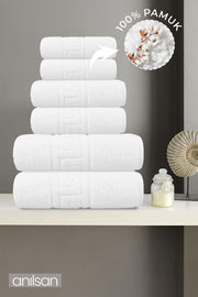 6lı Greek Havlu Seti - 2 Adet El Havlusu 50x90, 2 Adet Banyo Havlusu 70x140 ,2 Adet Ayak Havlu 50x70