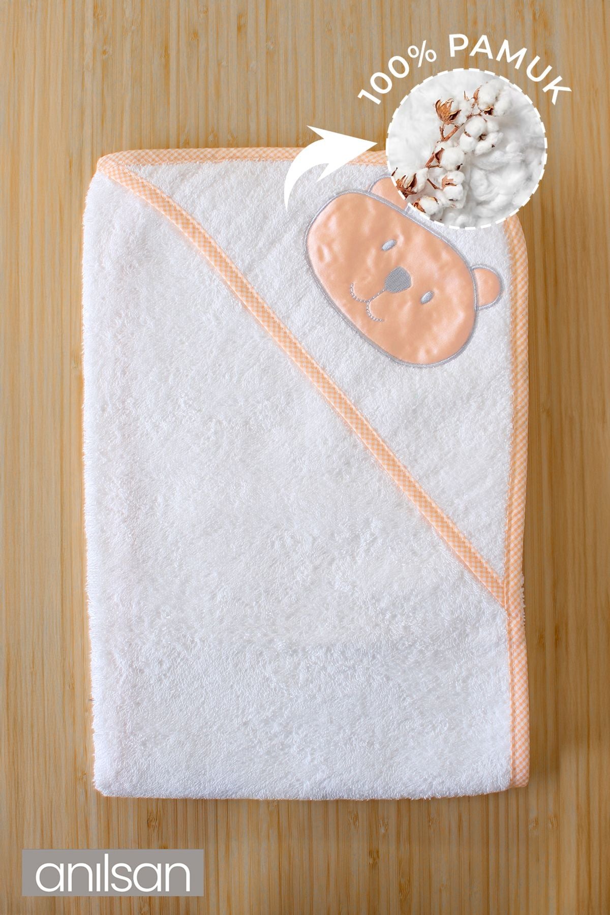 %100 Pamuk Bebek Kundak Havlusu - Ayıcık Desenli Yumuşak Bebek Havlusu Seçenekleri