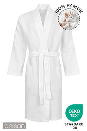 Kimono Pike Otel Bornozu Kadın-Erkek Spa Için Ideal %100 PAMUK