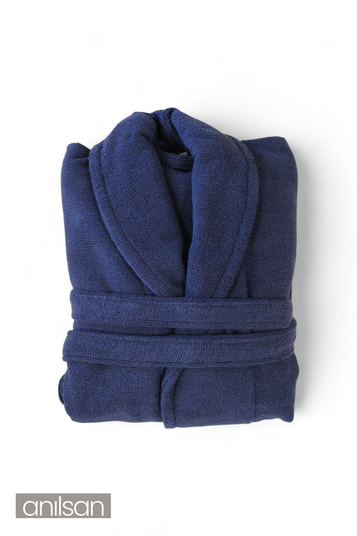 Şalyaka Zaya Bornoz Lacivert %100 Pamuk Unisex Spa Için Ideal Kadın/Erkek