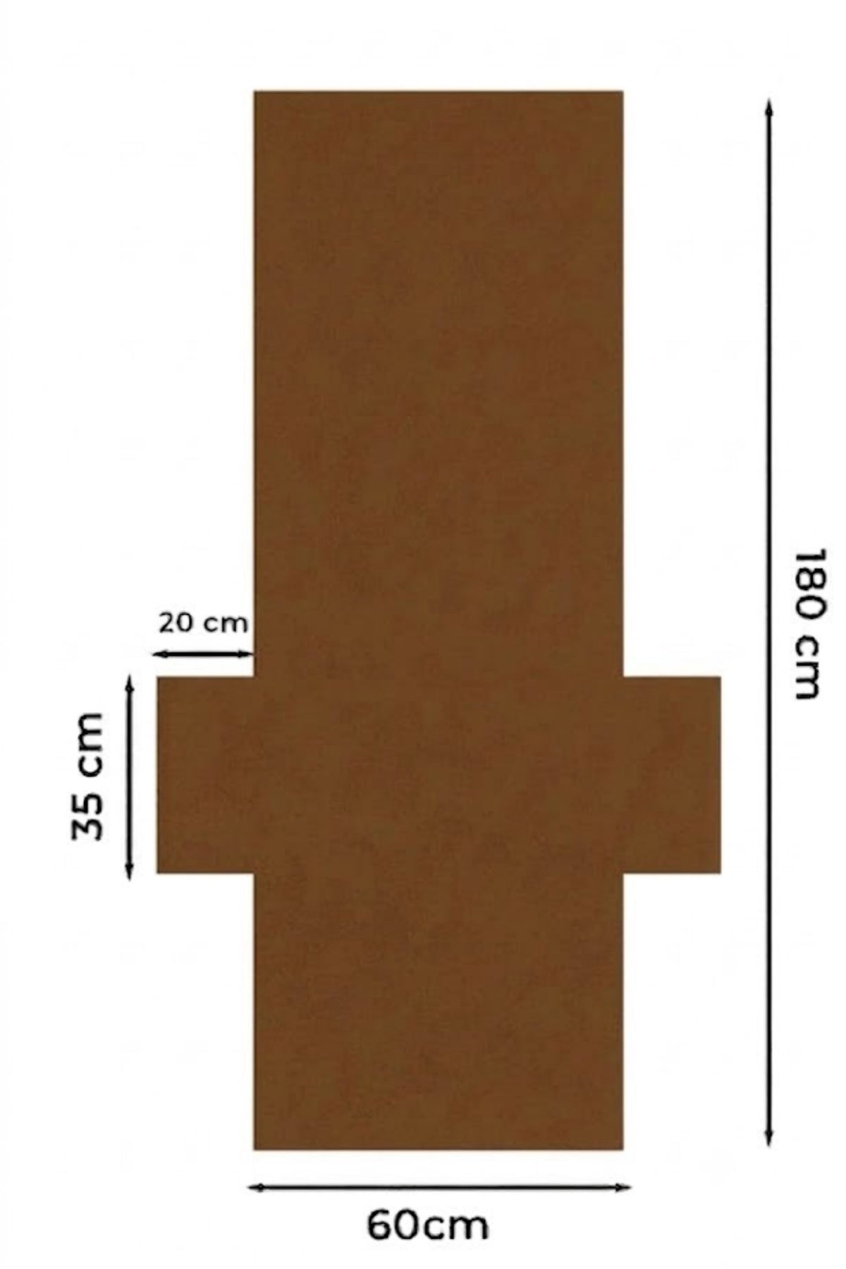 %100 Pamuk Şezlong Havlusu - Kahverengi - 60x180 cm - Hızlı Kuruyan Plaj ve Havuz Havlusu