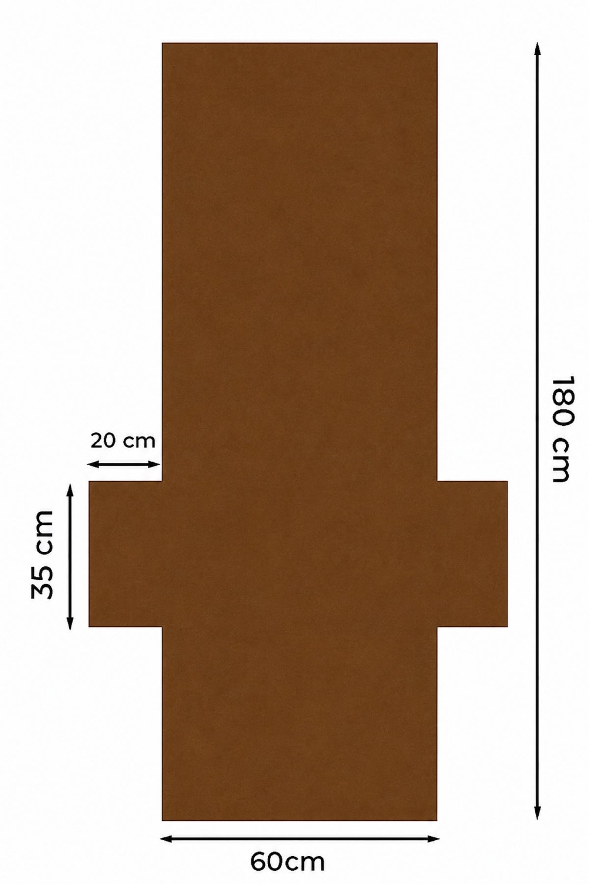 %100 Pamuk Şezlong Havlusu - Kahverengi - 60x180 cm - Hızlı Kuruyan Plaj ve Havuz Havlusu