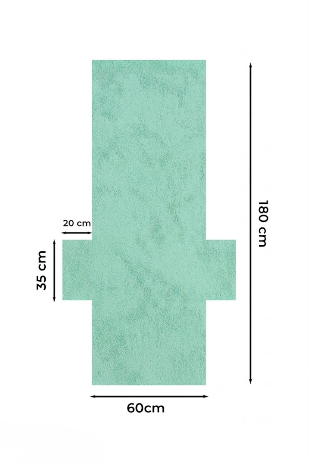 %100 Pamuk Şezlong Havlusu Mint Yeşili 60x180 cm - Hızlı Kuruyan Plaj ve Havuz Havlusu