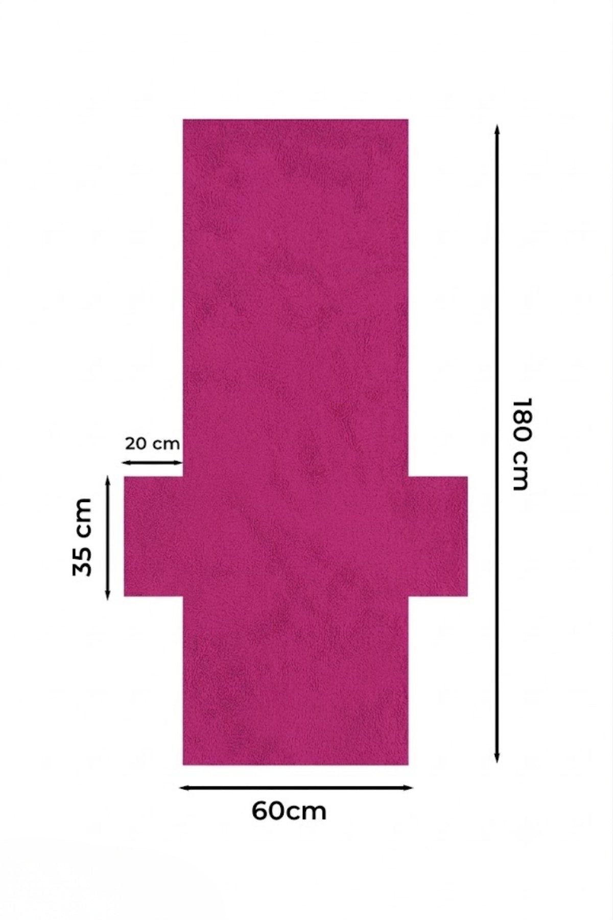 %100 Pamuk Şezlong Havlusu Mürdüm 60x180 cm - Hızlı Kuruyan Plaj ve Havuz Havlusu