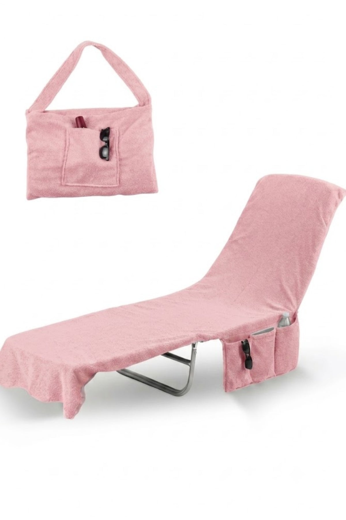 %100 Pamuk Şezlong Havlusu Pembe 60x180 cm - Hızlı Kuruyan Plaj ve Havuz Havlusu