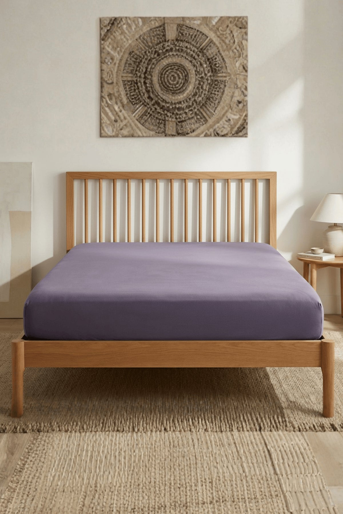 Jersey Çift kişilik Lastikli Çarşaf %100 Pamuk - Mürdüm