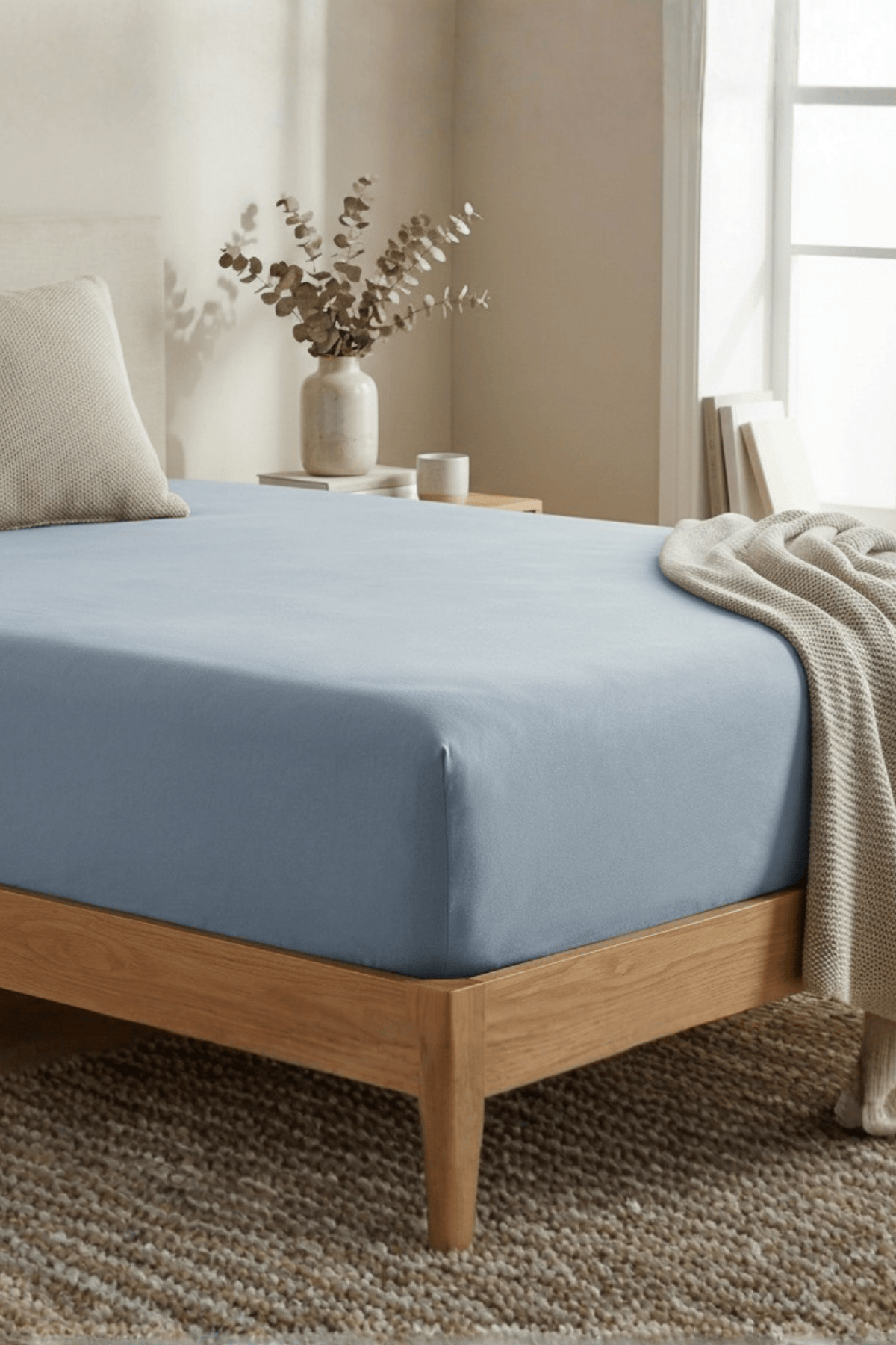 Jersey Çift kişilik Lastikli Çarşaf %100 Pamuk - Su Yeşili