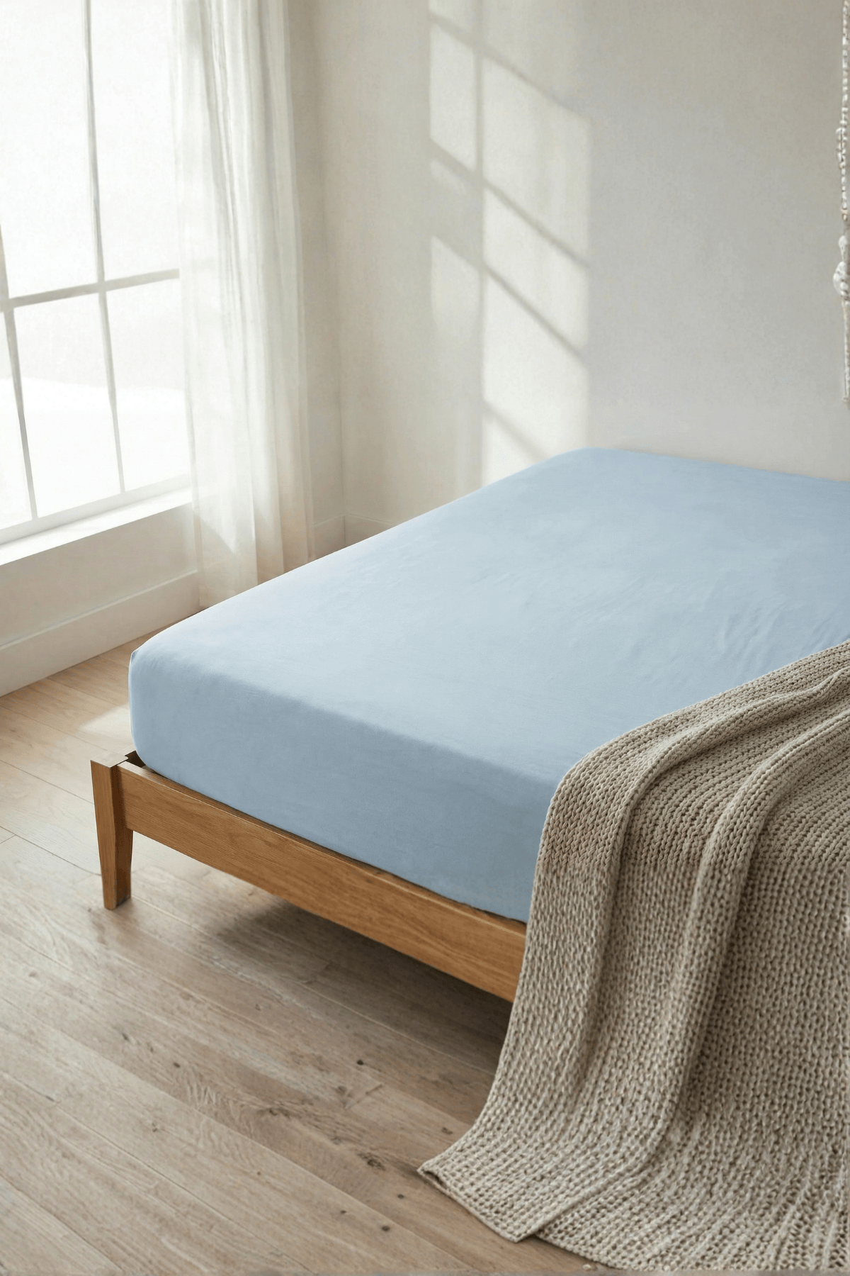 Jersey Çift kişilik Lastikli Çarşaf %100 Pamuk - Su Yeşili