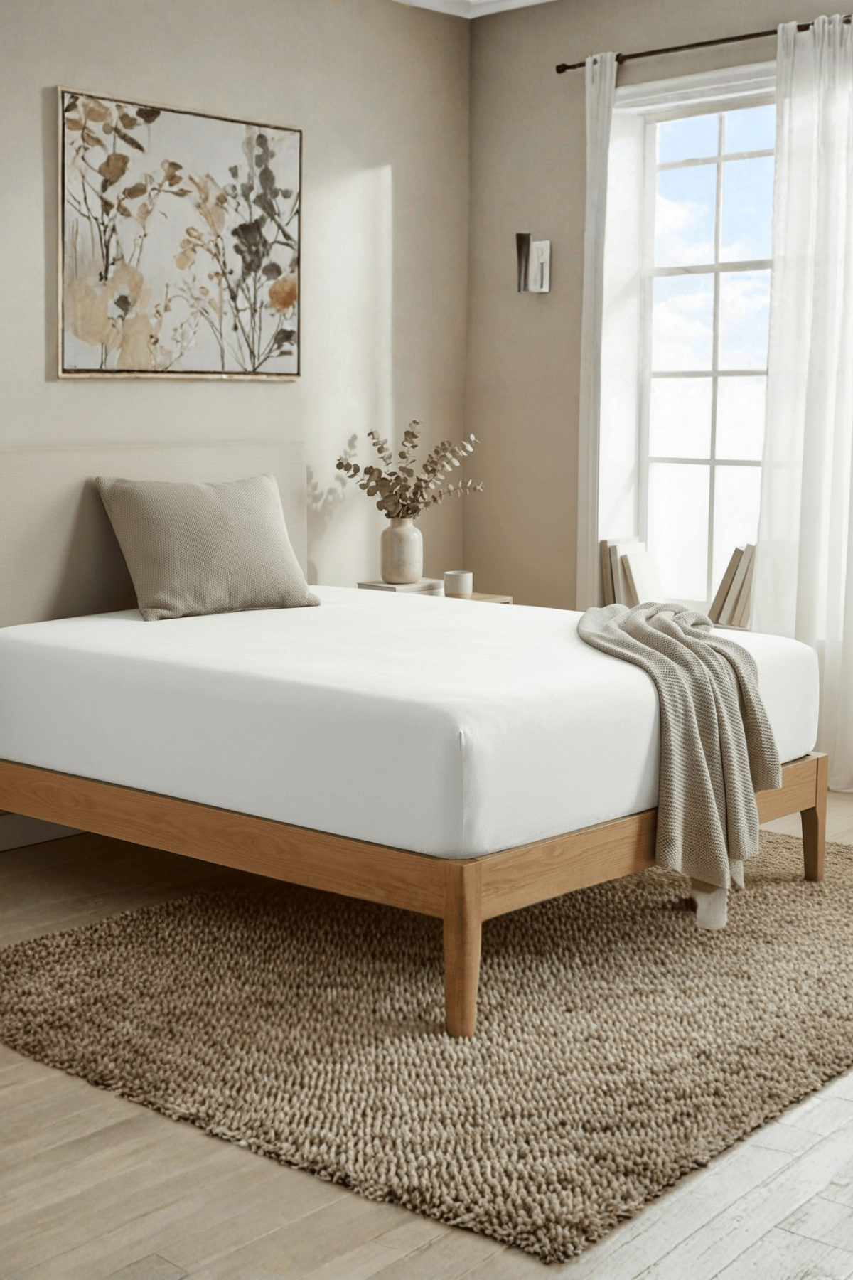 Jersey Çift kişilik Lastikli Çarşaf %100 Pamuk - Krem