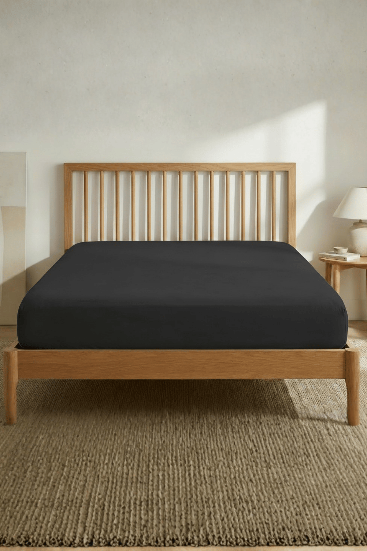 Jersey Çift kişilik Lastikli Çarşaf %100 Pamuk - Antrasit