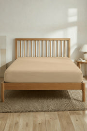 Jersey Tek kişilik Lastikli Çarşaf %100 Pamuk - Hardal