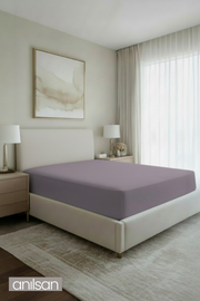 Jersey Tek kişilik Lastikli Çarşaf %100 Pamuk - Mürdüm