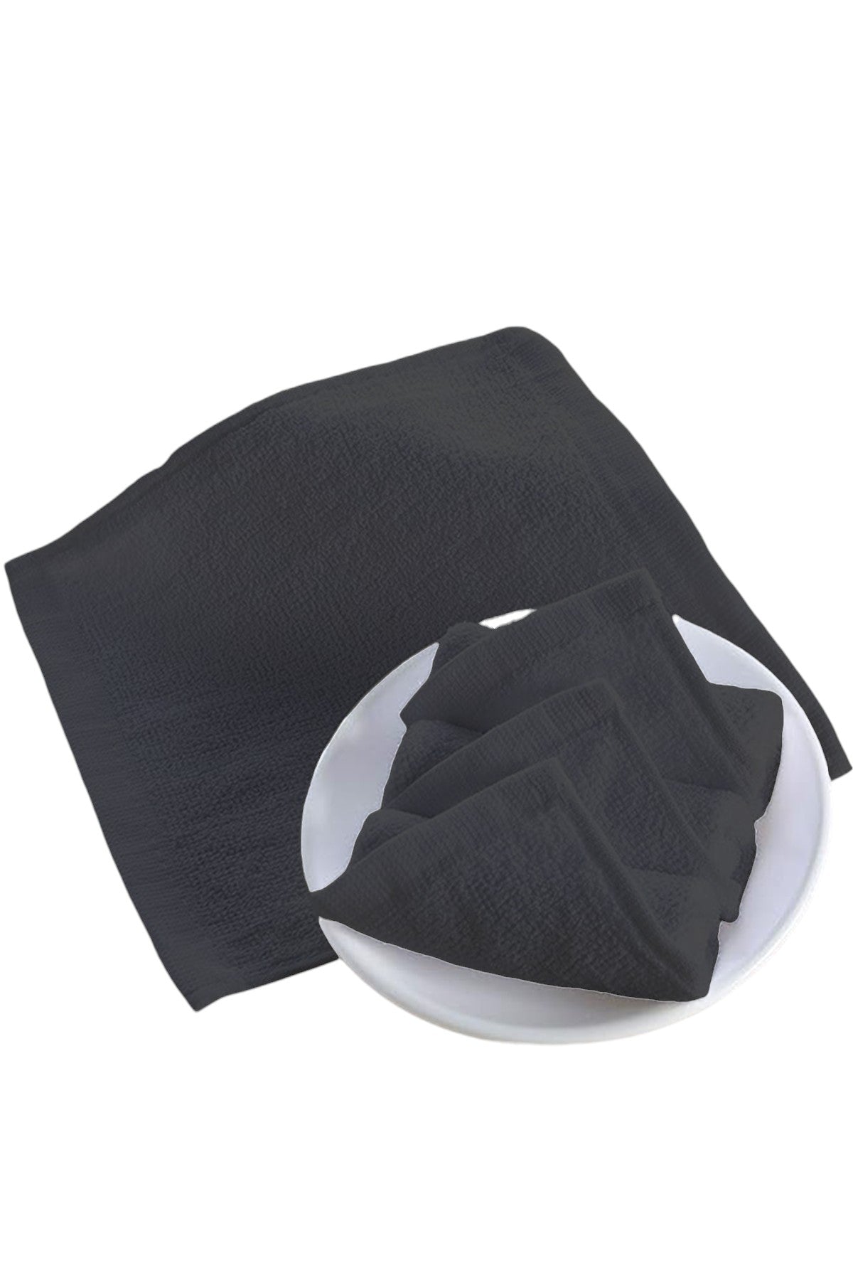 12'li Siyah Mini Havlu - 26x26 cm,40GR %100 Pamuk, Bebek ve Çocuklar İçin, Yüz Havlusu Olarak Kullanıma Uygun