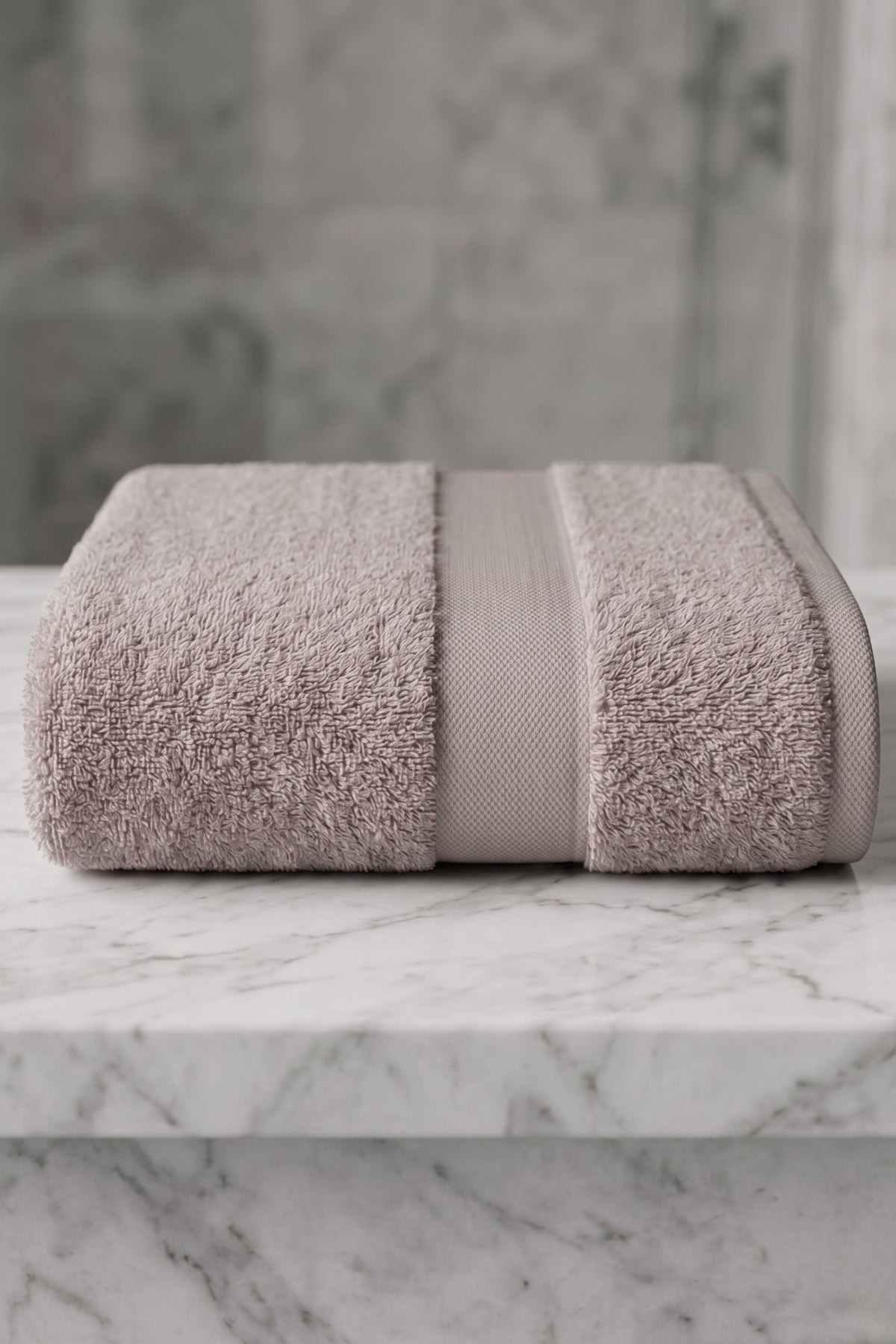 Sevim Banyo Havlusu 70x140 cm - Vizon %100 Pamuk