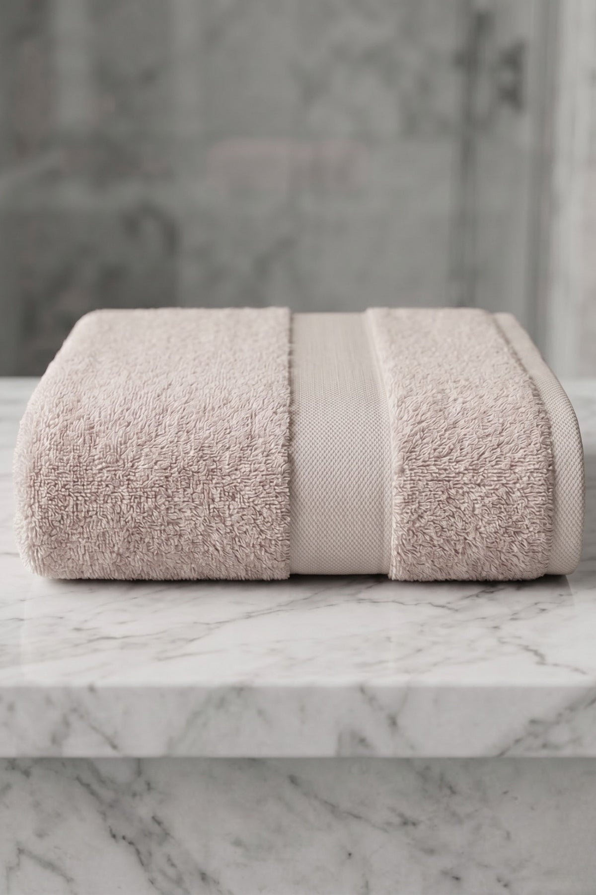 Sevim Banyo Havlusu 70x140 cm - Vizon %100 Pamuk