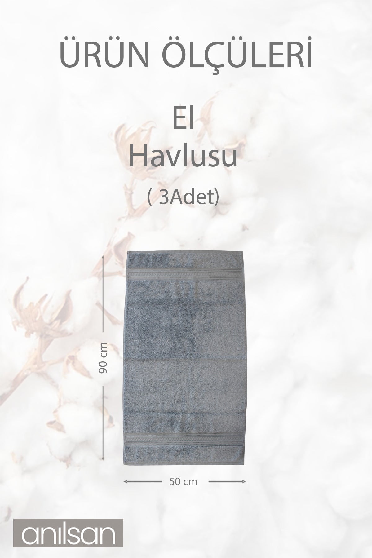 3'lü Turkuaz Süper Soft El Havlusu Seti - 50x90 Cm, 250 Gr, %100 Pamuk, Spa Ve Otel Havlusu