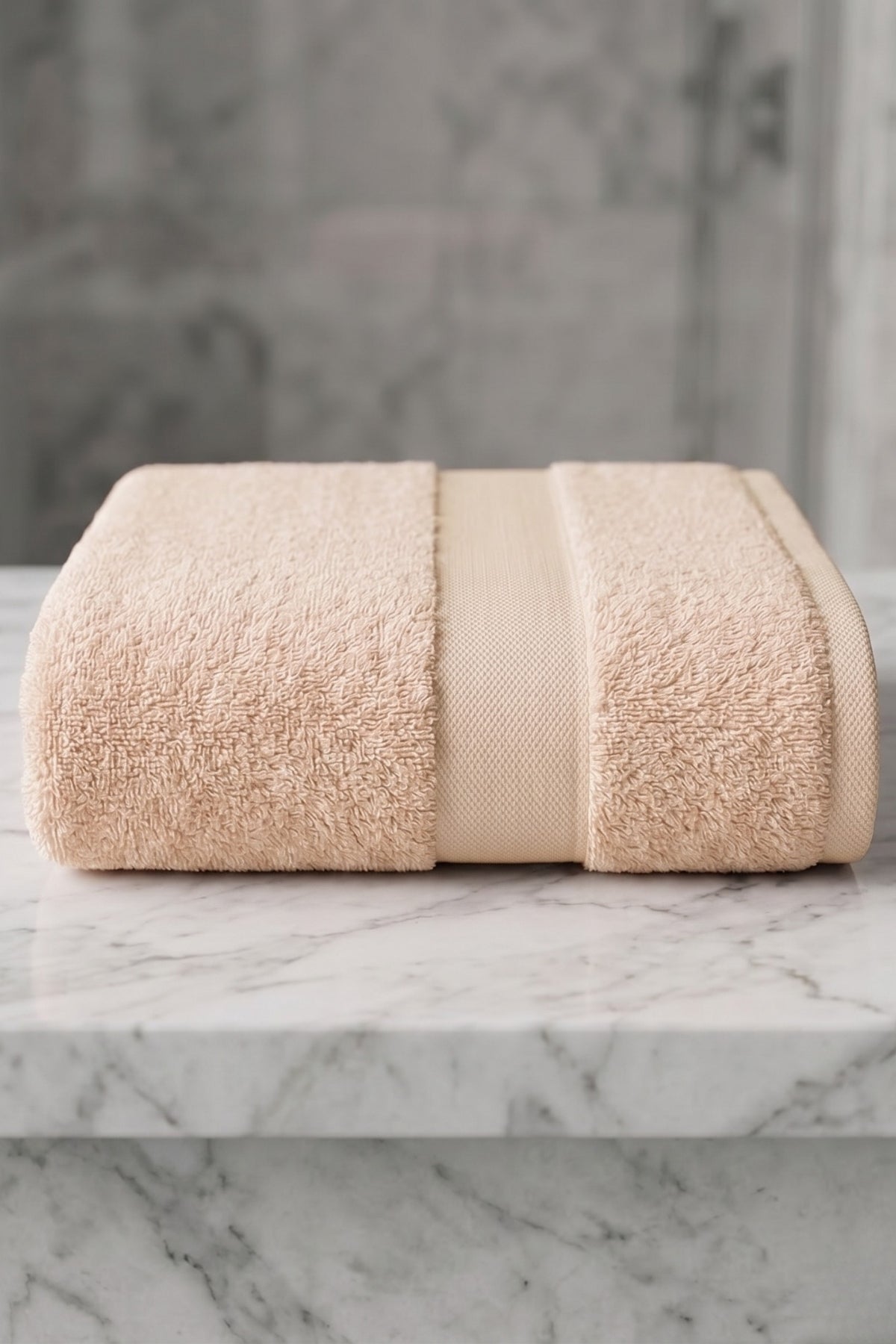 Sevim Banyo Havlusu 70x140 cm - Vizon %100 Pamuk