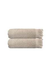 2'li Bej Jelena Banyo Havlusu-70x140 Cm, 490 Gr, %100pamuk, Spa Ve Otel Havlusu Uy