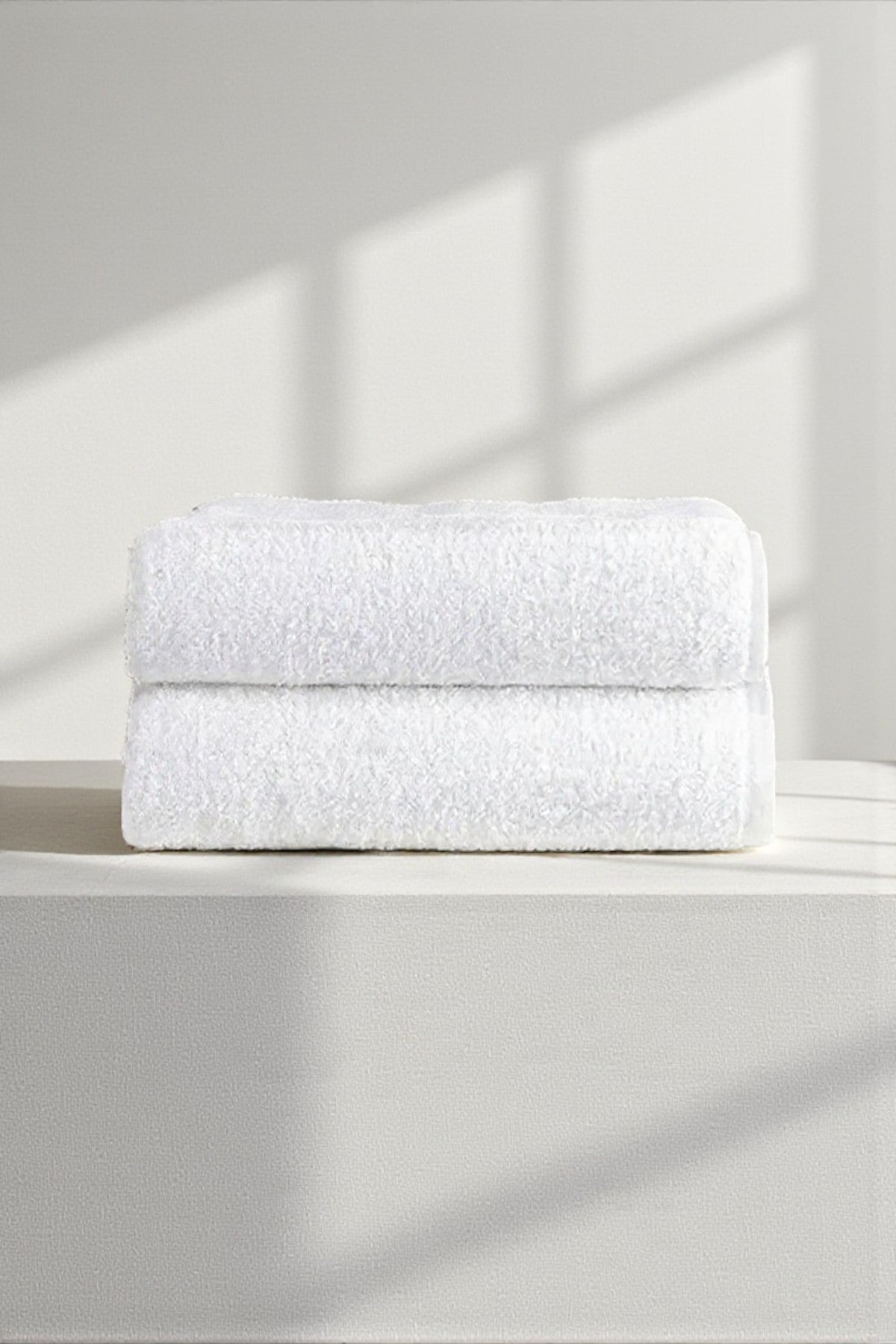 2'li Düz Beyaz Banyo Havlusu - 70x140 Cm, 490 Gr, %100pamuk, Spa Ve Otel Havlusu