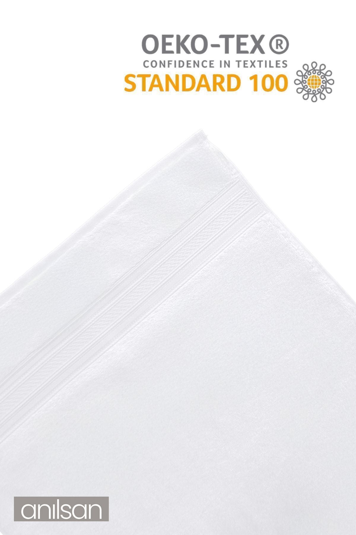 2'li Beyaz Bordürlü El Havlusu - 50x90 Cm, 250 Gr, %100 Pamuk, Spa Ve Otel Havlusu