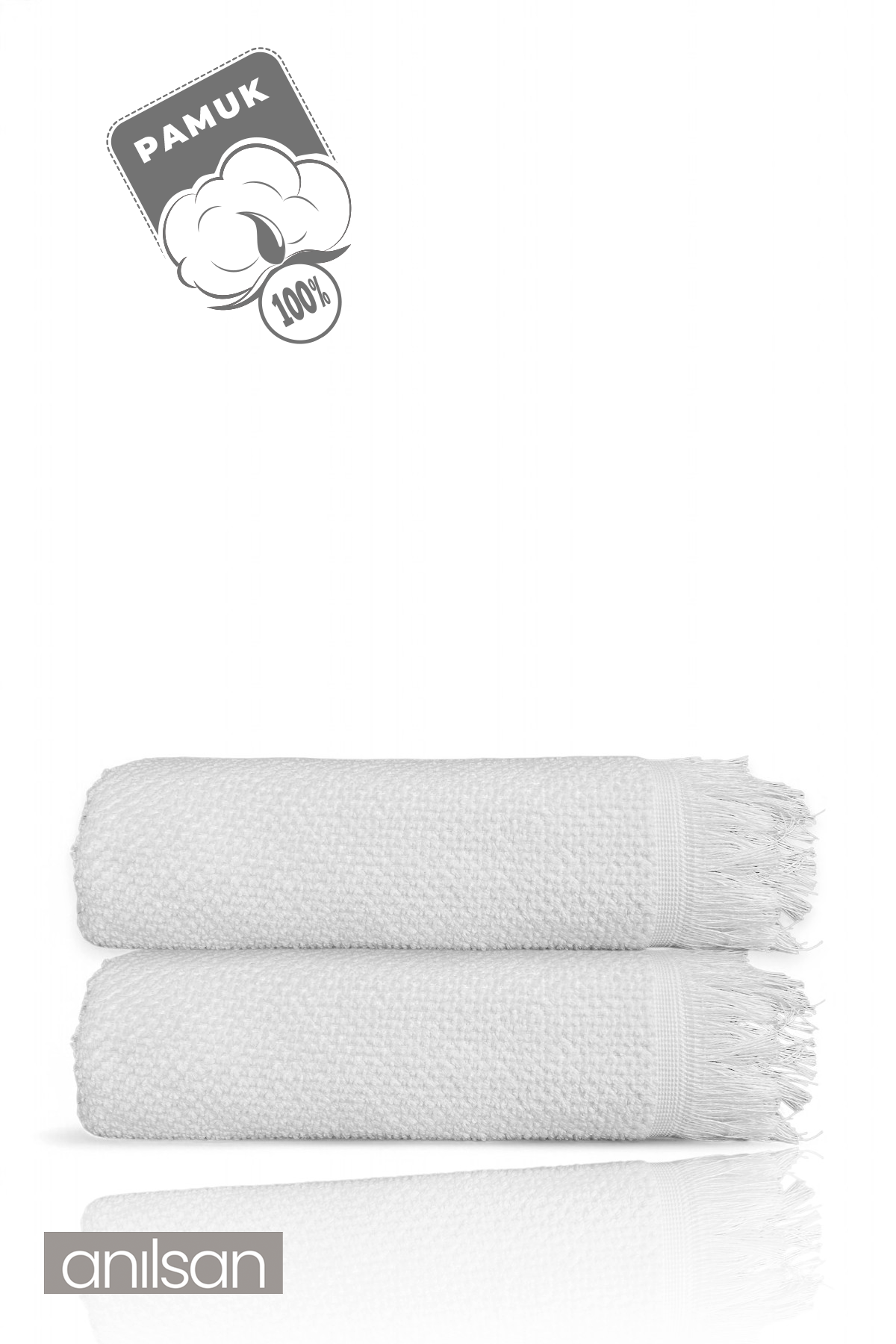2'li Beyaz Jelena Banyo Havlusu- 70x140 Cm, 490 Gr, %100pamuk, Spa Ve Otel Havlusu Uy