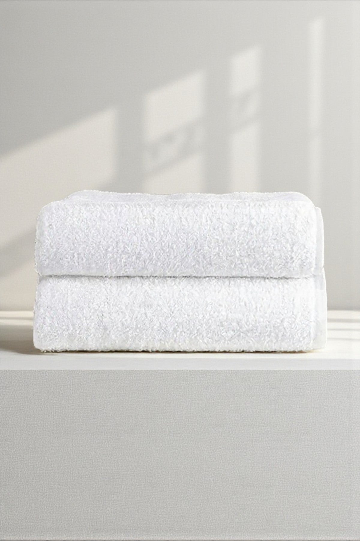 2'li Düz Beyaz Banyo Havlusu - 90x150 Cm, 650 Gr, %100pamuk, Spa Ve Otel Havlusu