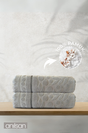 2'li Ela Banyo Havlusu - 70x140 Cm, 570gr, %100 pamuk, Spa Ve Otel Havlusu