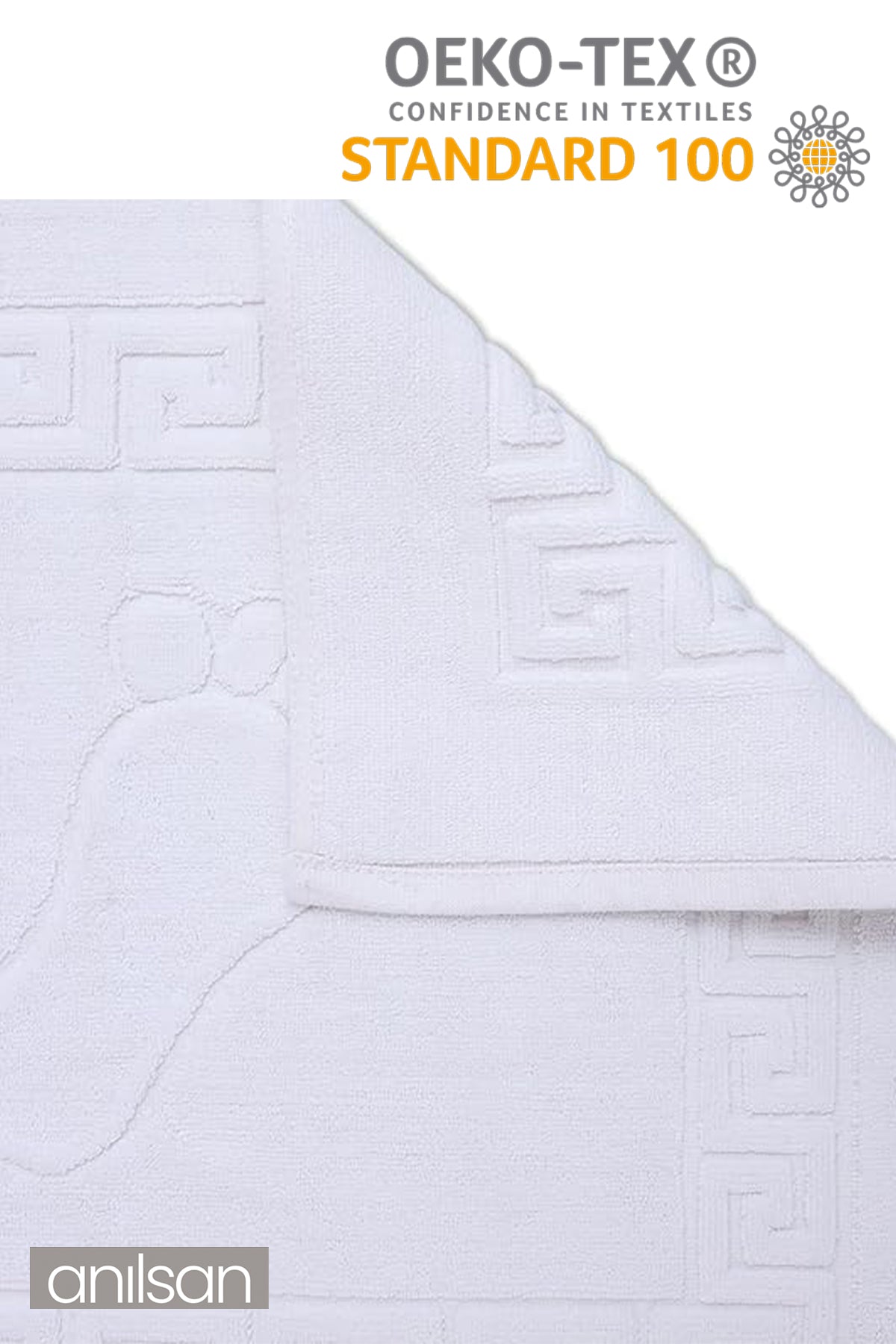 2'li Greek %100 Pamuk Ayak Havlusu -Beyaz 50x70, 245 Gr