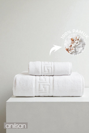 2'li Greek Havlu Seti %100 Pamuk- 1 Adet El Havlusu 50x90 ve 1 Adet Banyo Havlusu 70x140