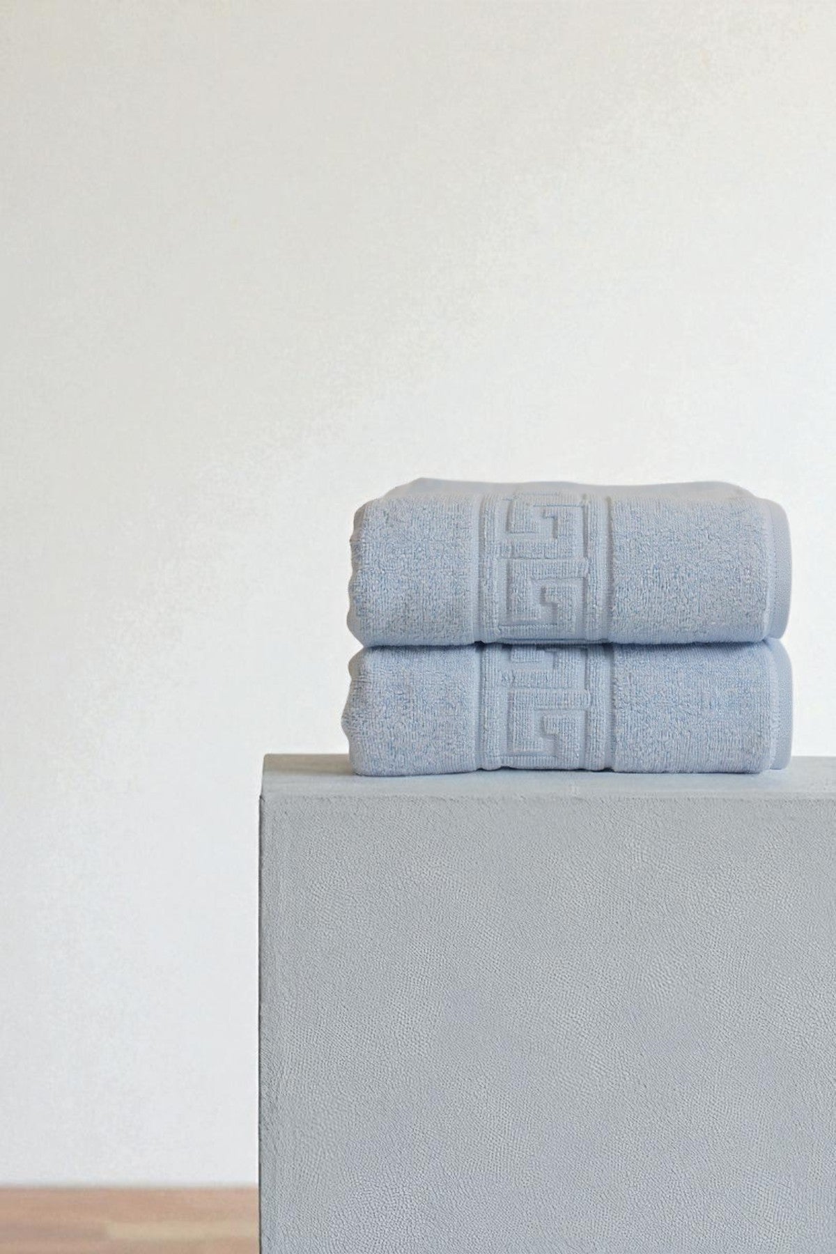 2'li Greek Mavi El Havlusu - 50x90 Cm, 225 Gr, %100 Pamuk, Spa Ve Otel Havlusu