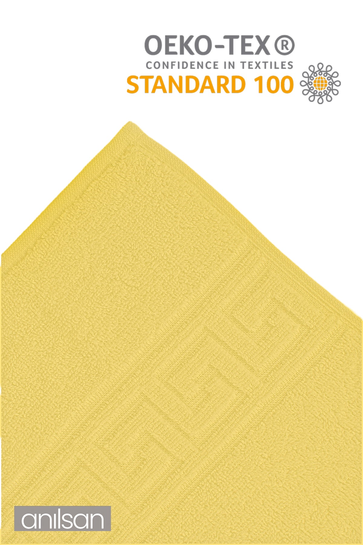 2'li Sarı Greek El Havlusu - 50x90 Cm, 225 Gr, %100 Pamuk, Spa Ve Otel Havlusu