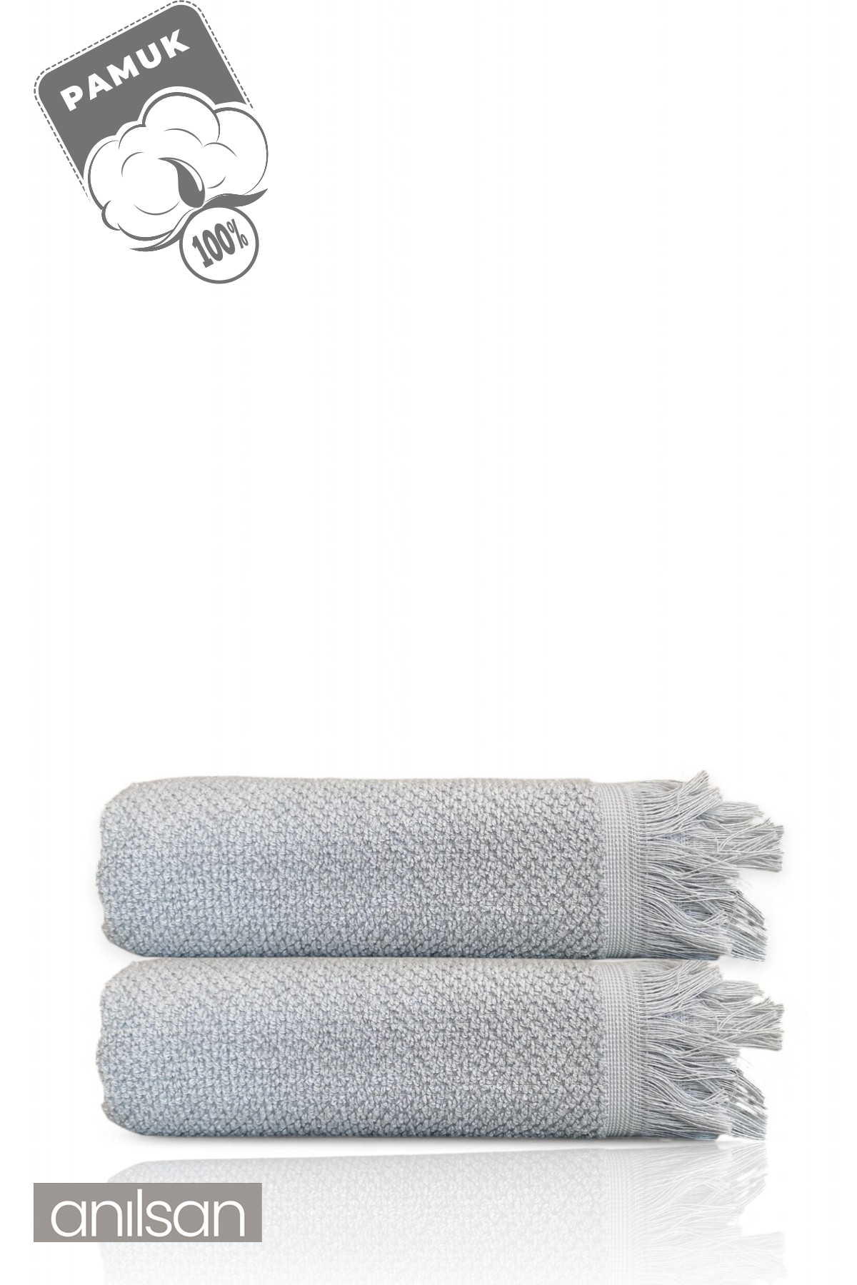 2'li Gri Jelena Banyo Havlusu- 70x140 Cm, 490 Gr, %100pamuk, Spa Ve Otel Havlusu Uy