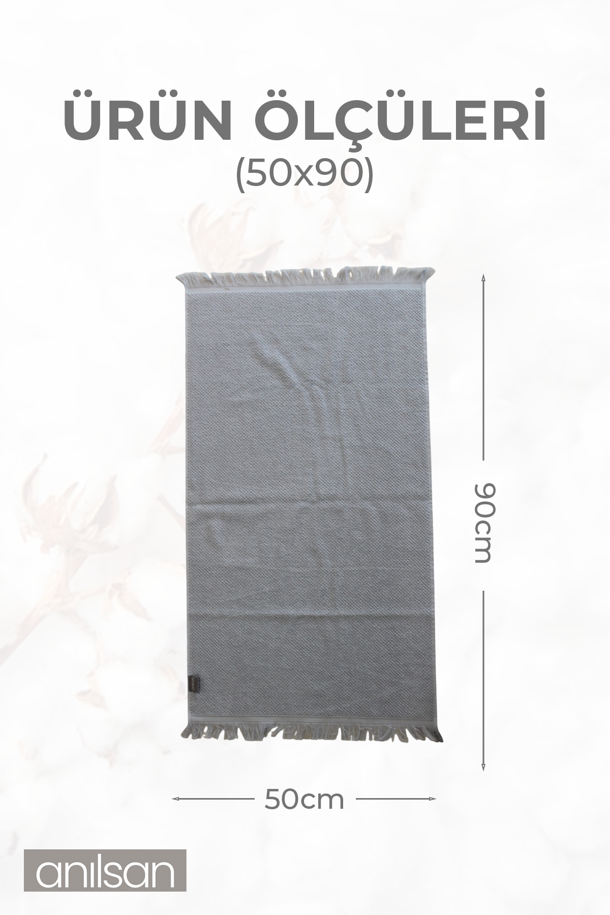2'li Gri Jelena El Havlusu - 50x90 Cm, 225 Gr, %100 Pamuk, Spa Ve Otel Havlusu