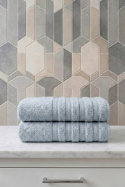 2'li Işıl Premium Banyo Havlusu 70x140cm - Açık Mavi - %100 Pamuk - 600 gr/m2