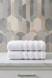 2'li Işıl Premium Banyo Havlusu 70x140cm - Beyaz - %100 Pamuk - 600 gr/m2