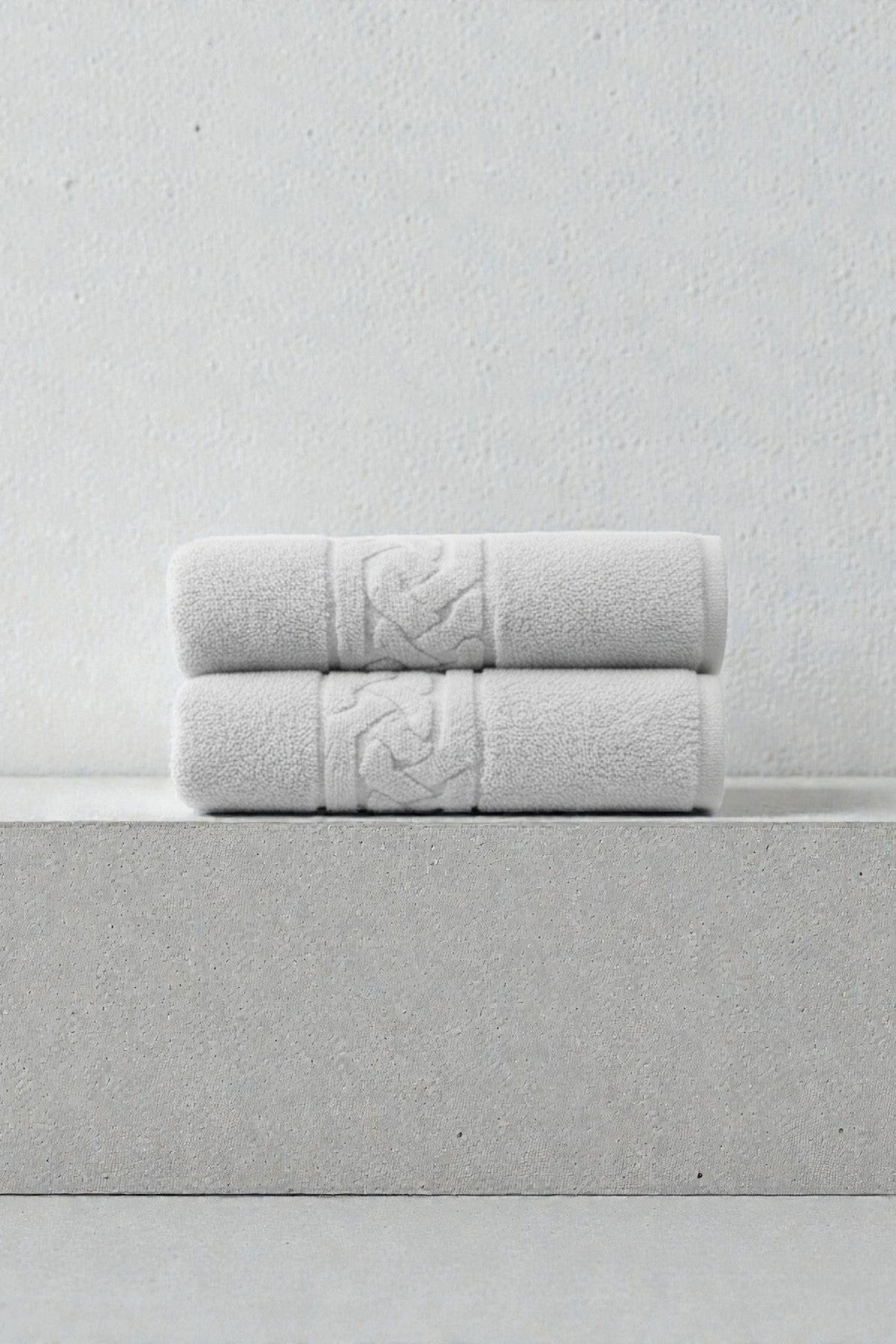 2'li Rita Gri Banyo Havlusu - 70x140 Cm, 490Gr, %100 Pamuk, Spa Ve Otel Havlusu