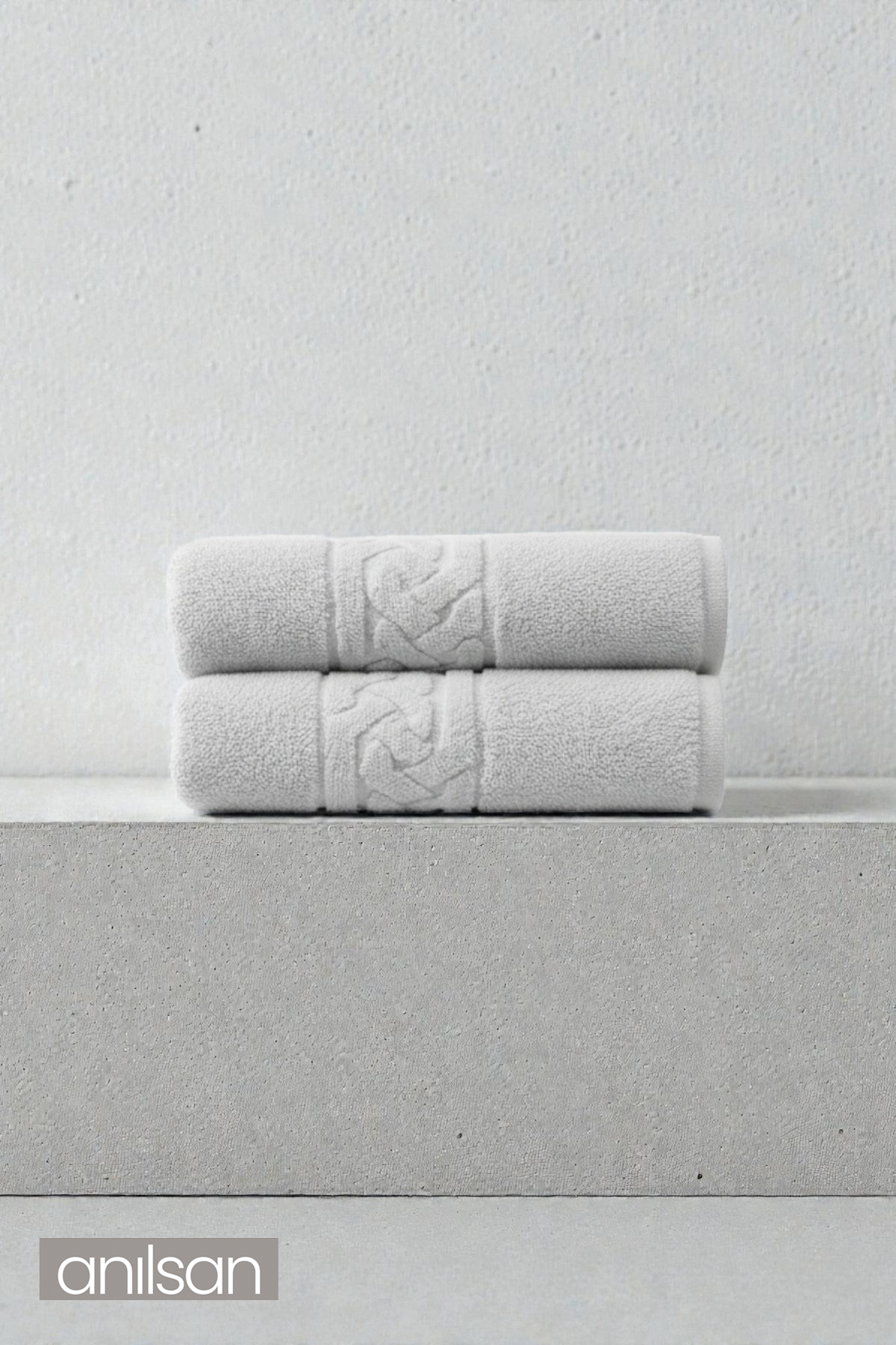 2'li Rita Gri Banyo Havlusu - 70x140 Cm, 490Gr, %100 Pamuk, Spa Ve Otel Havlusu