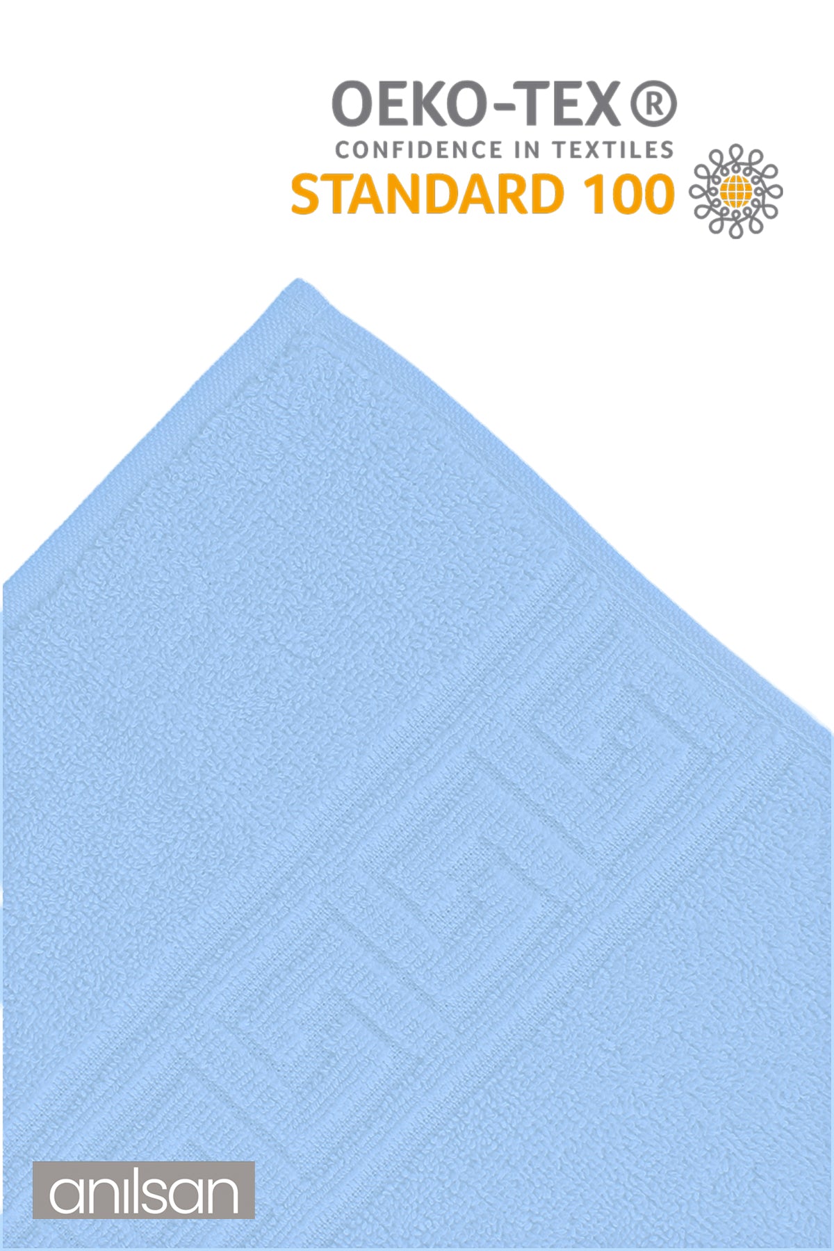 2'li Mavi Greek Banyo Havlusu - 70x140 Cm, 490 Gr, %100pamuk, Spa Ve Otel Havlusu