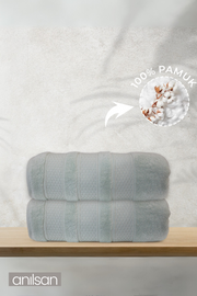 2'li Solen Banyo Havlusu - 70x140 Cm, 570gr, %100 pamuk, Spa Ve Otel Havlusu