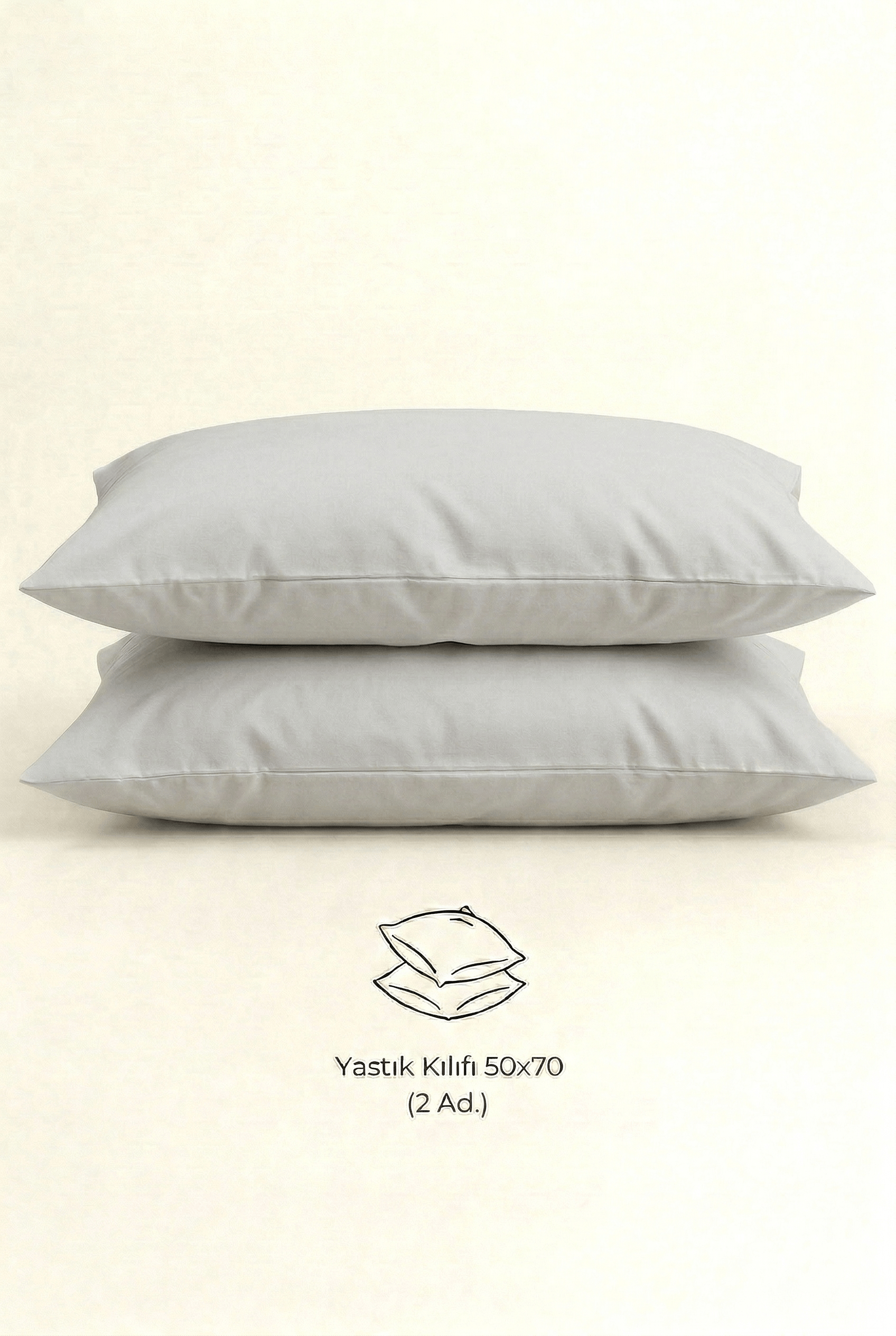 Camelia 2'li Taş Yastık Kılıfı – 50x70 Cm, %100 Pamuk