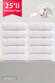 25'li Greek El Havlusu - 50x90 Cm, 225gr, %100 Pamuk, Spa Ve Otel Havlusu